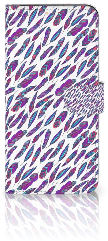 Coque de téléphone OPPO A15 Flip Cover Plumes Couleur