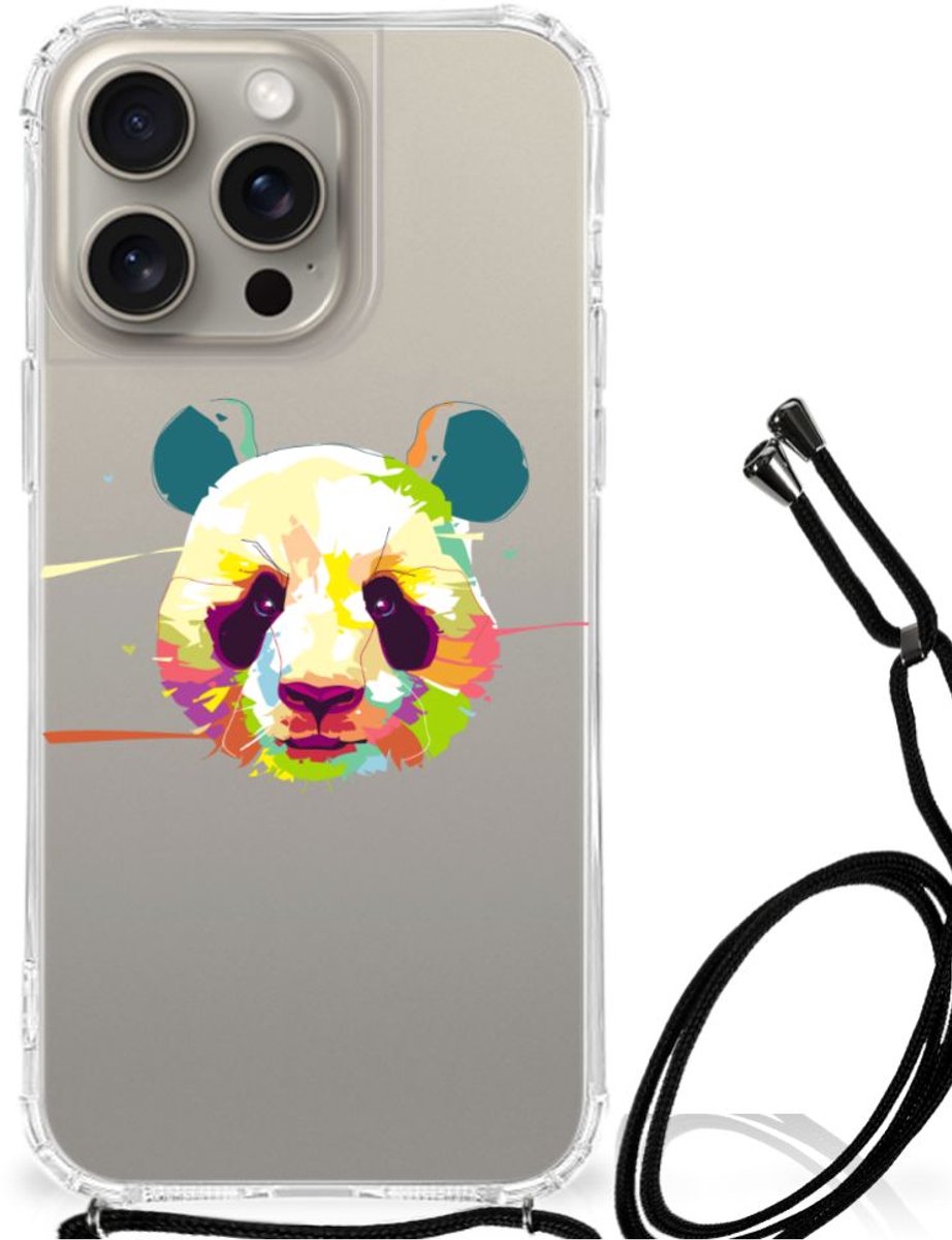 iPhone 15 Pro Max Stevig Bumper Hoesje Panda Color