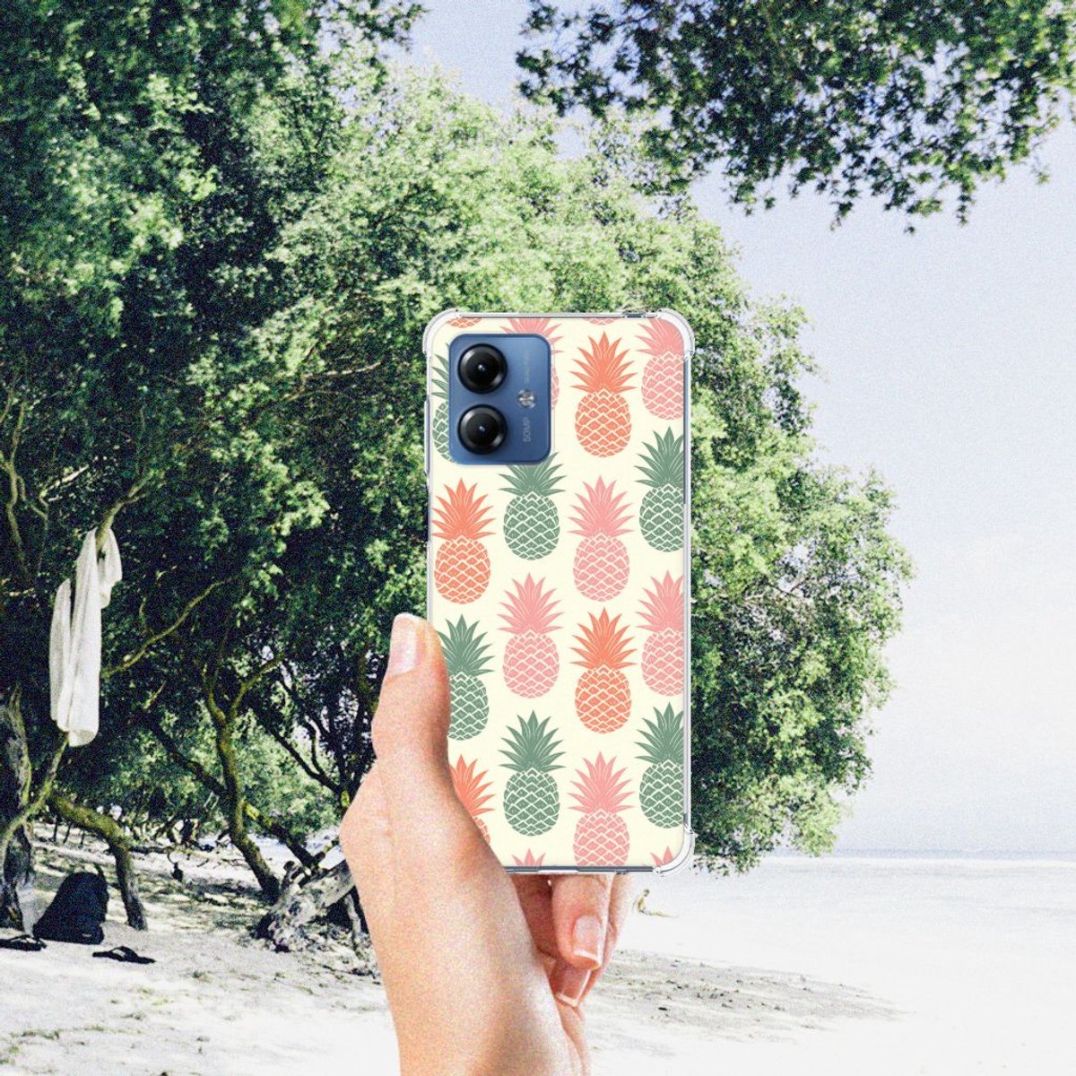 Motorola Moto G14 Beschermhoes Ananas