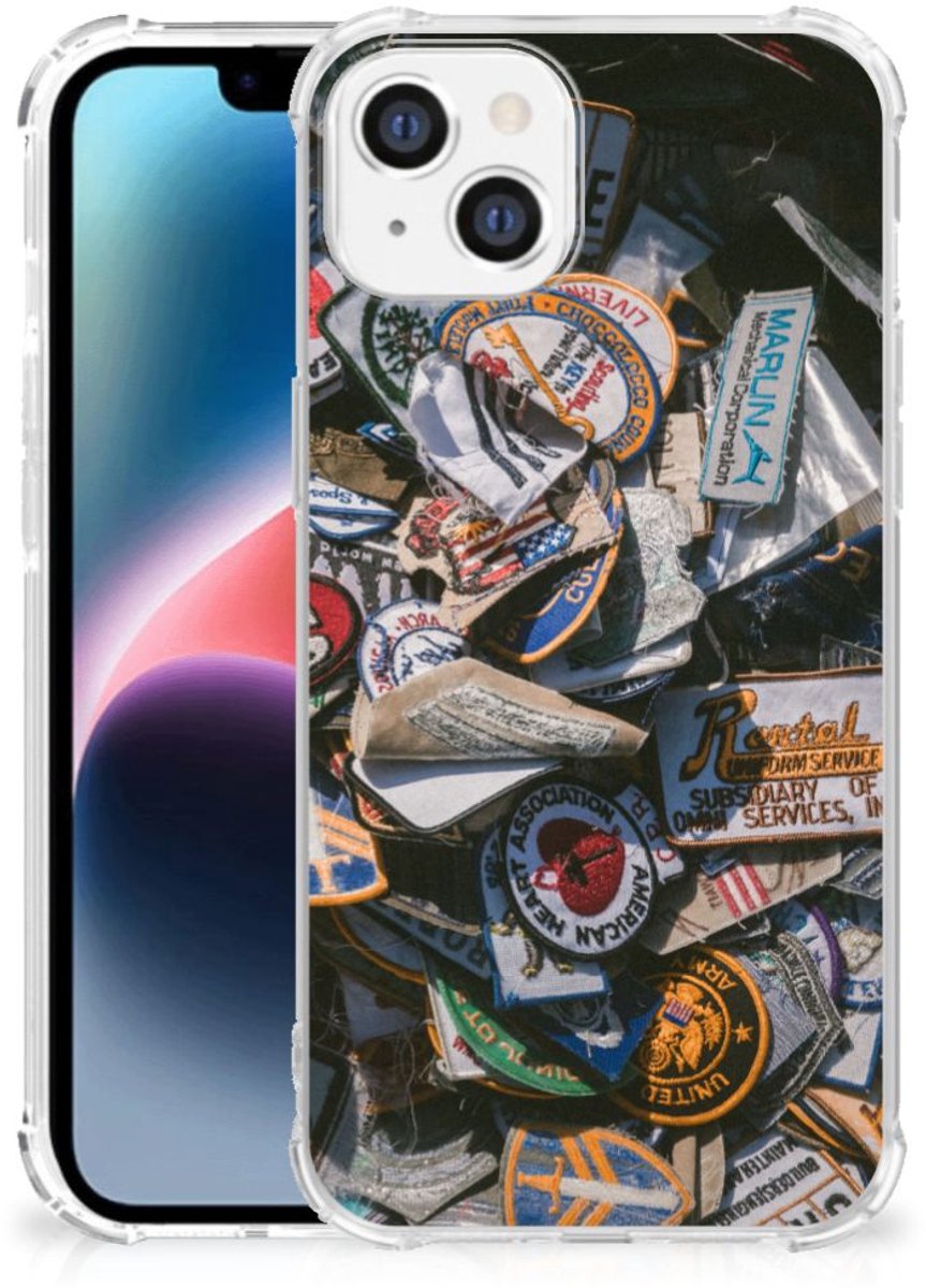 Back Cover voor Apple iPhone 14 Plus Anti-shock Hoesje met foto Badges