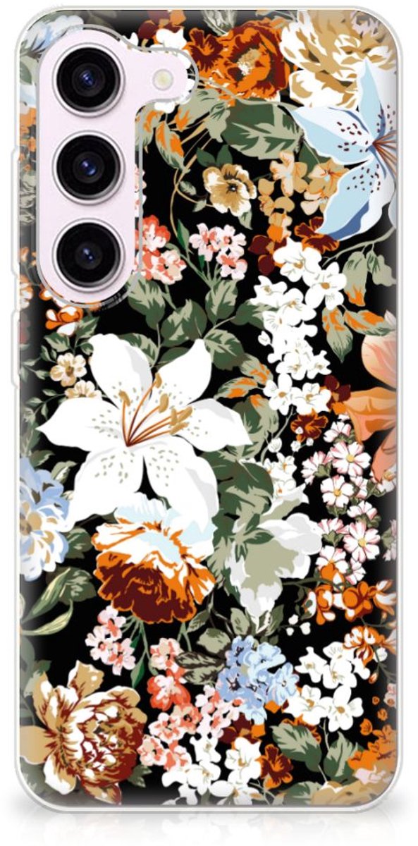 TPU Case voor Samsung Galaxy S23 Dark Flowers