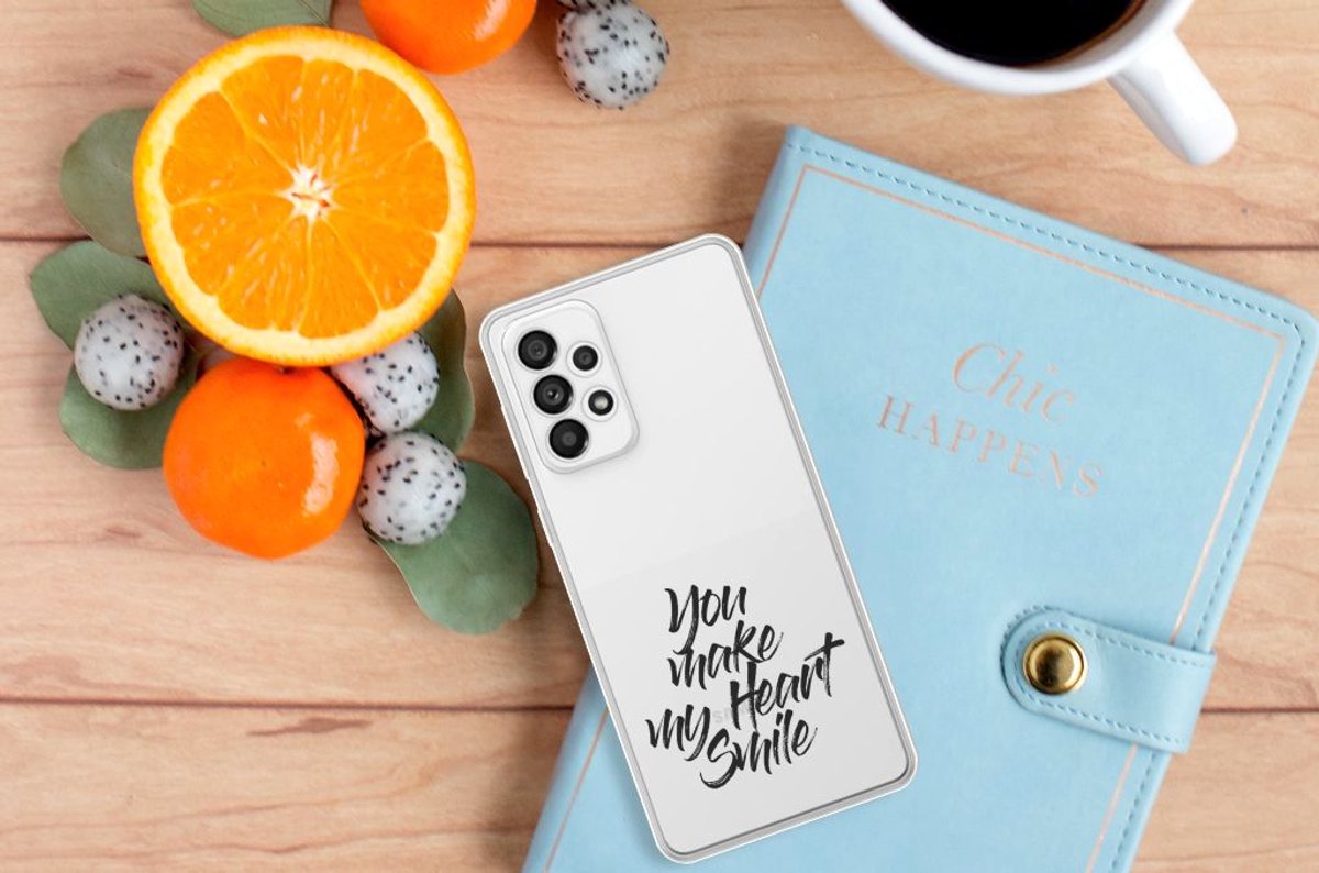 Samsung Galaxy A73 5G Siliconen hoesje met naam Heart Smile