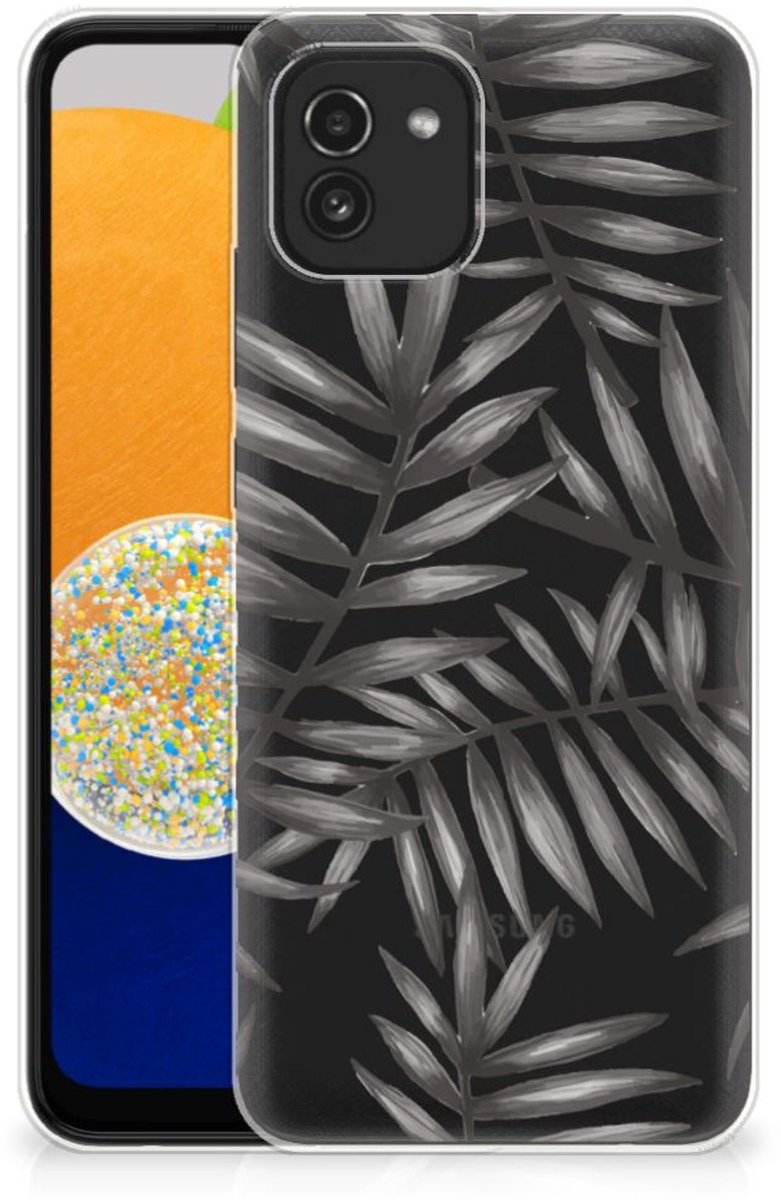 TPU Hoesje voor Samsung Galaxy A03 TPU Case Leaves Grey