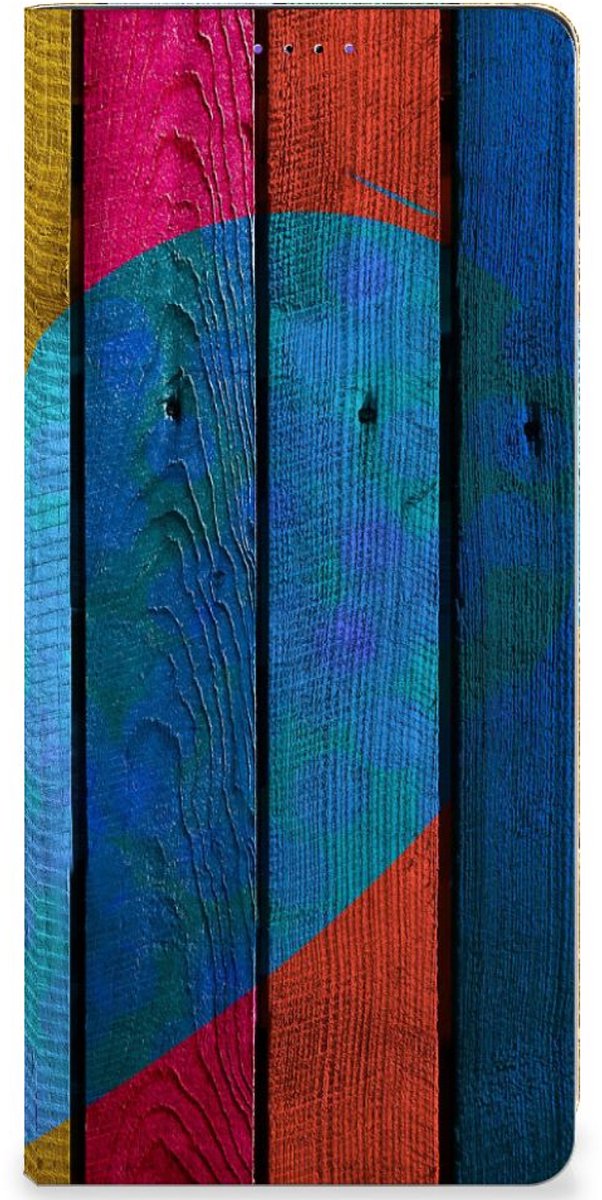 Samsung Galaxy A22 5G Book Wallet Case Wood Heart - Cadeau voor je Vriend