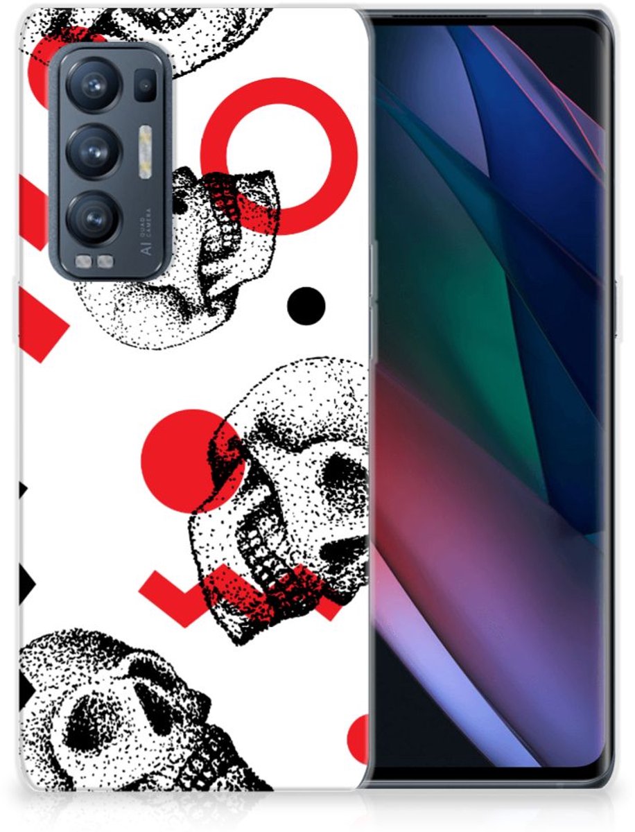 Silicone Back Case OPPO Find X3 Neo Skull Red