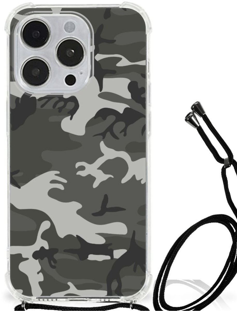iPhone 14 Pro Doorzichtige Silicone Hoesje Army Light