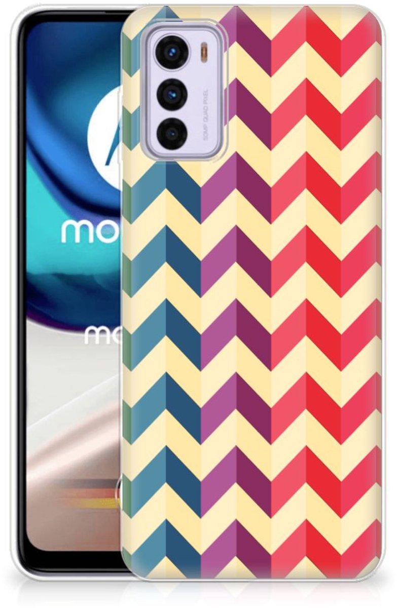 Motorola Moto G42 TPU bumper Zigzag Multi Color