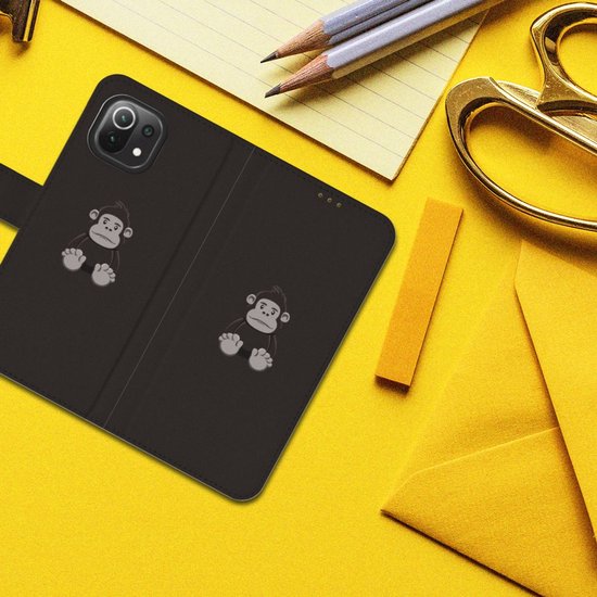 Étui pour téléphone Xiaomi Mi 11 Lite Portefeuille Étui pour livre Gorilla' anniversaire Gorilla