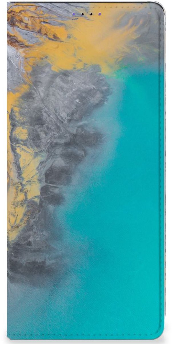 Samsung Galaxy A22 5G Standcase Marble Blue Gold