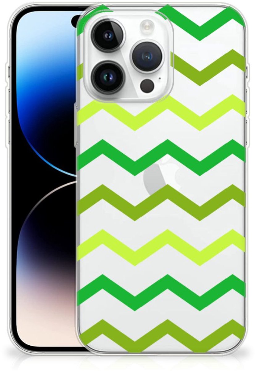 iPhone 14 Pro Max TPU bumper Zigzag Groen