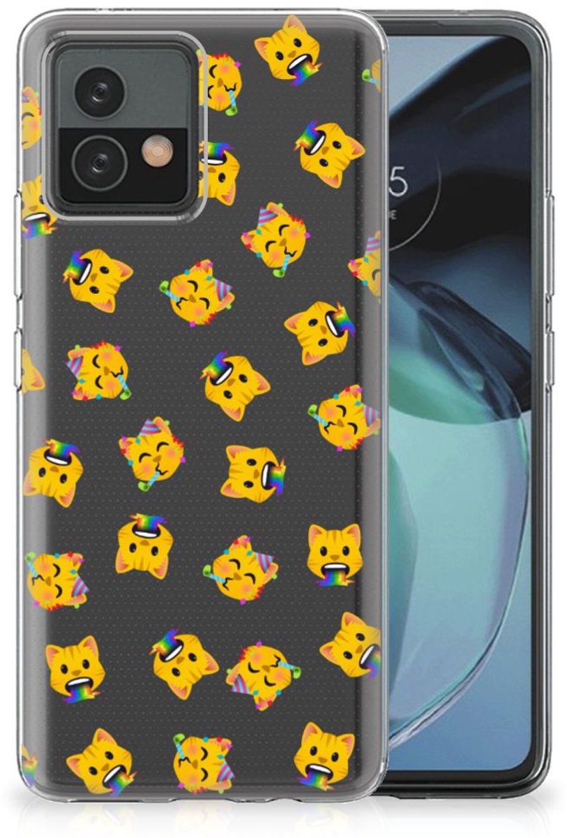 TPU bumper voor Motorola Moto G72 Katten Emojis