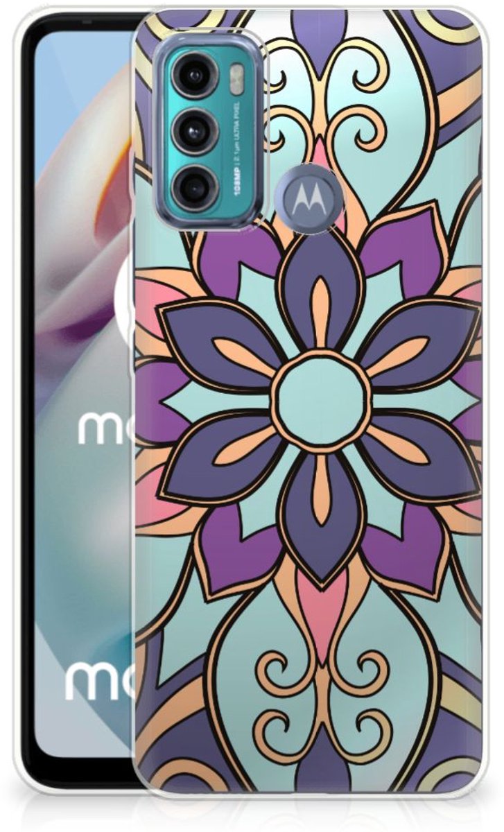 Back Cover voor Motorola Moto G60 TPU Case Purple Flower