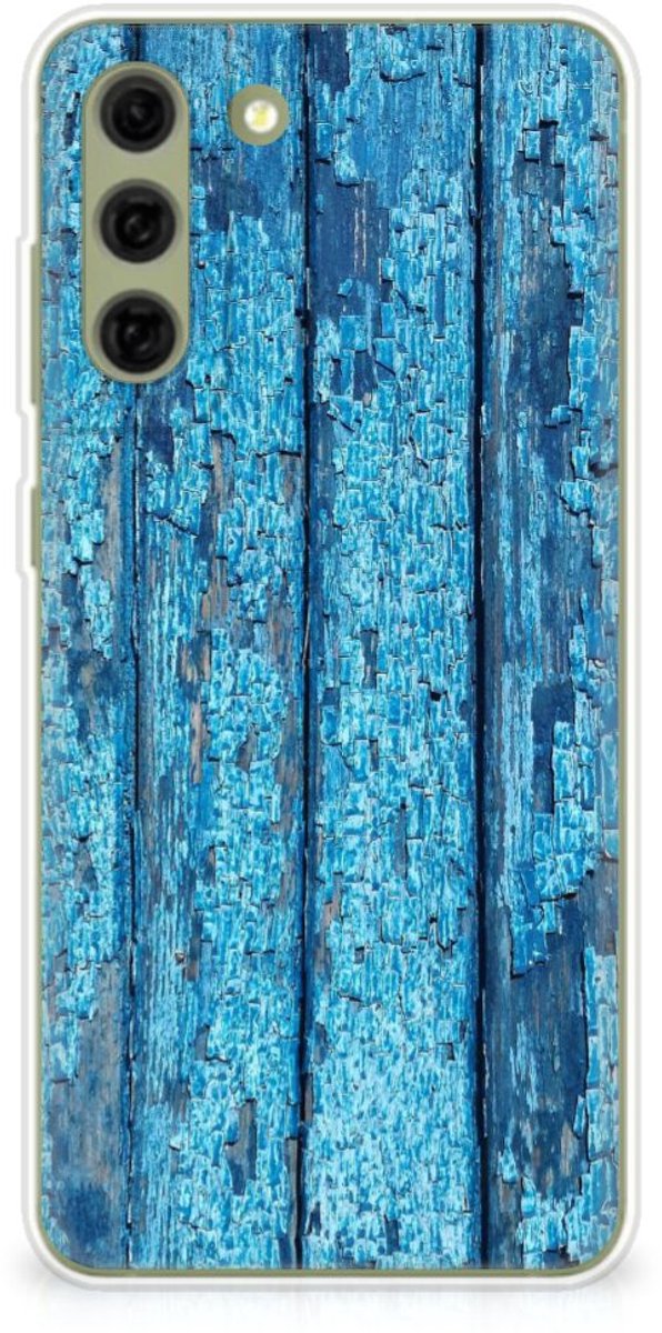 Samsung Galaxy S21FE Bumper Hoesje Wood Blue