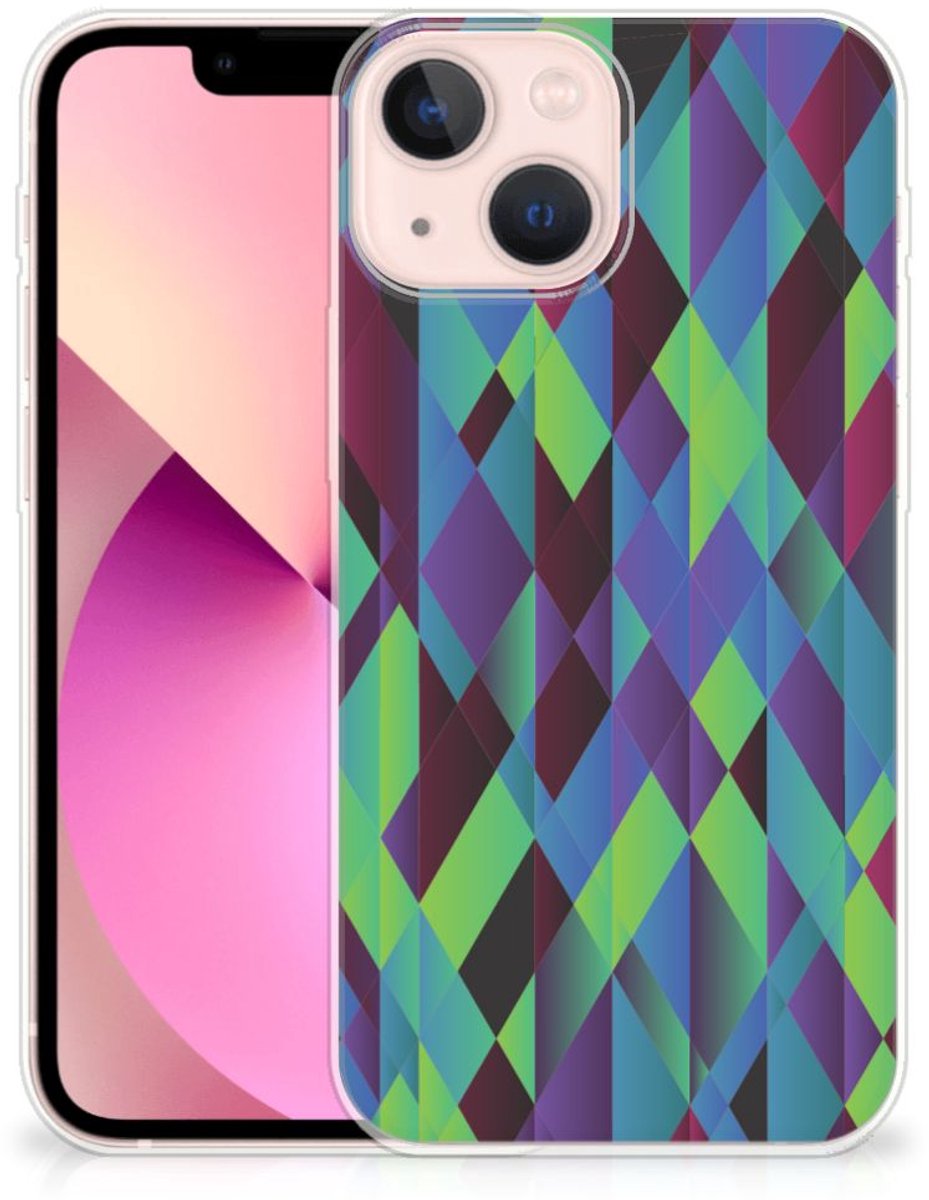 iPhone 13 mini TPU Hoesje Abstract Green Blue