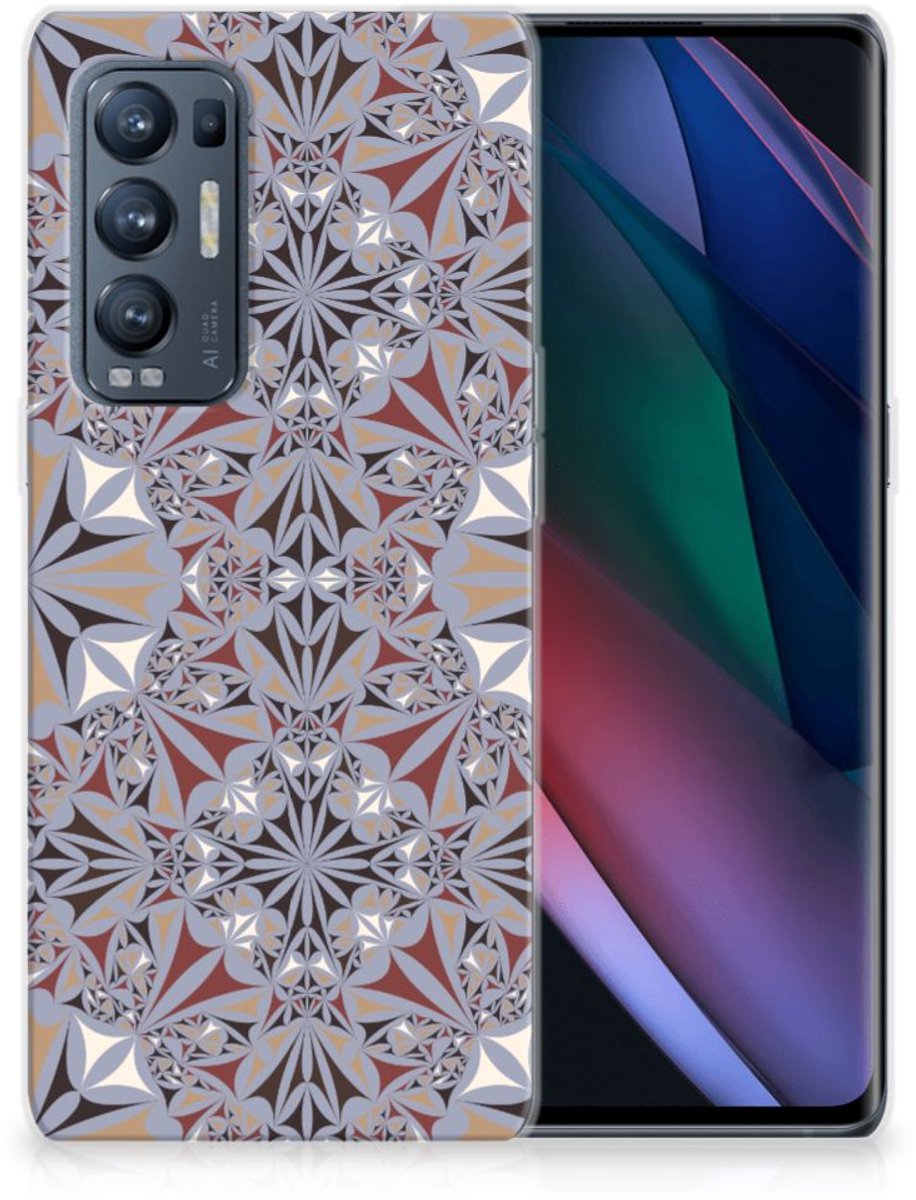OPPO Find X3 Neo TPU Siliconen Hoesje Flower Tiles