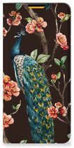 Stand Case Samsung Galaxy M52 Phone Case Paon avec des Fleurs
