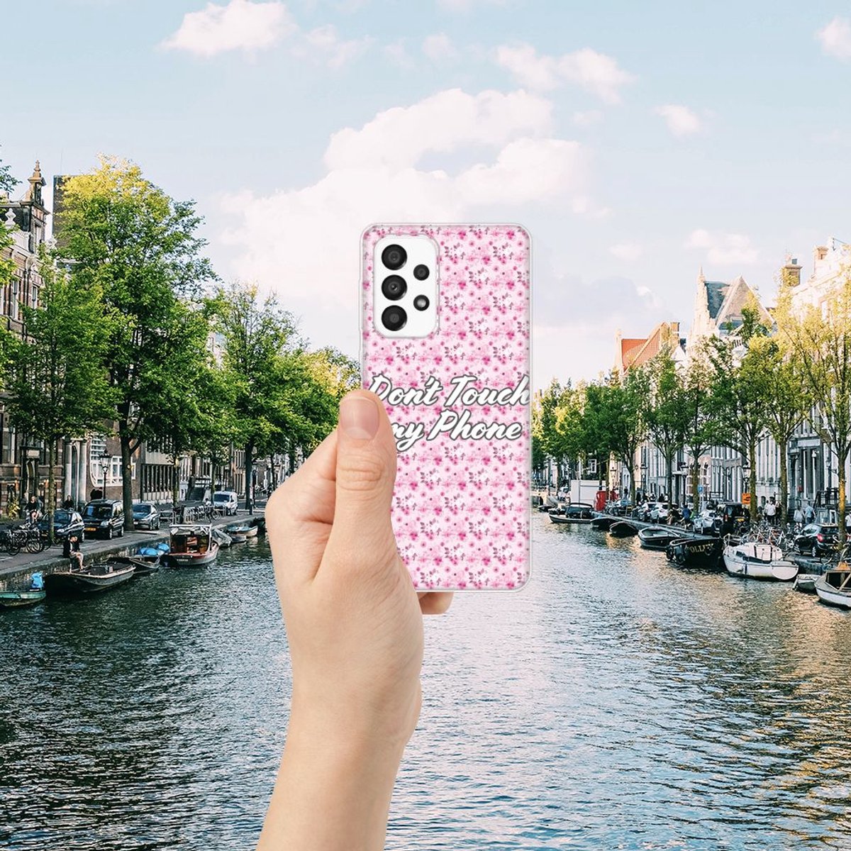 Samsung Galaxy A33 5G Silicone-hoesje Flowers Pink DTMP