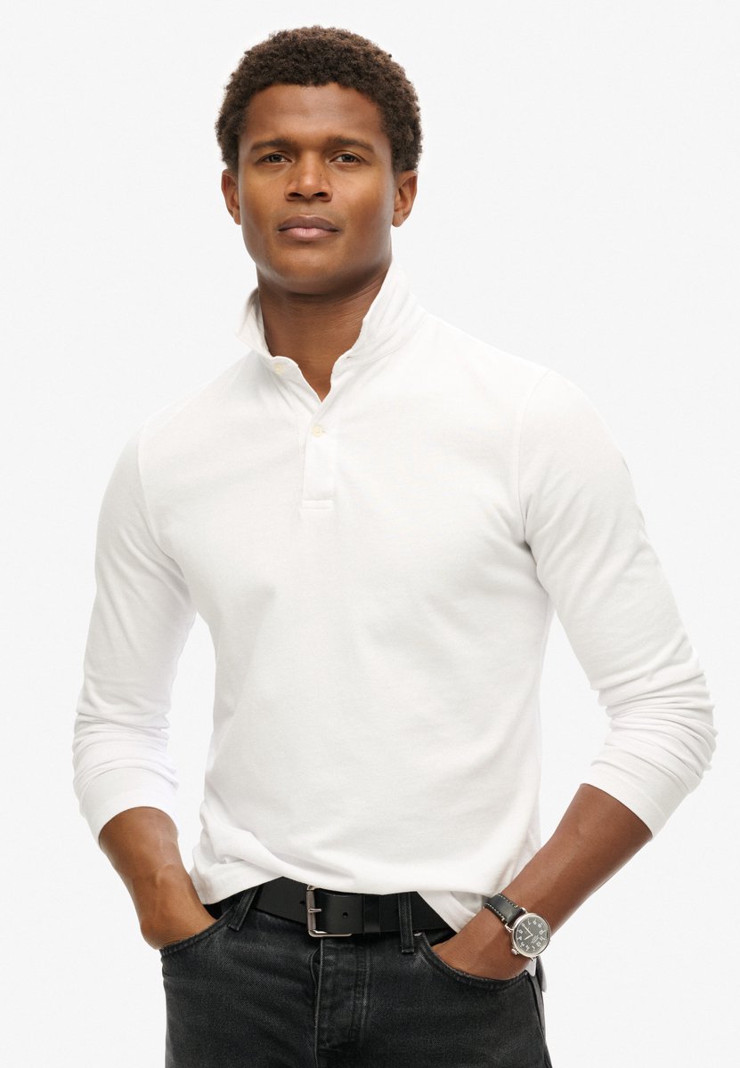 Superdry Studios Jersey Lange Mouw Poloshirt L Man Optic