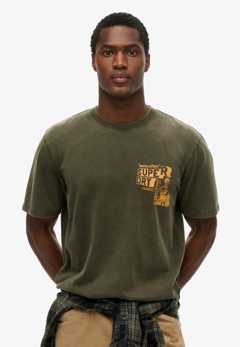 Superdry Trade Tools losvallend T-shirt Heren T-shirts Groen