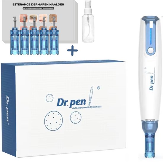Originele Dr.pen Ultima A9 - Draadloze Dermapen - Digitale snelheidweergave - Microneedling - Huidverzorging - Mesotherapie - Incl. 5x naalden 18 pin (merk esterance) & Sprayflesje 50 ml voor desinfectie