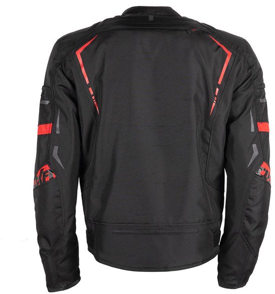 Veste moto TRUSTER Homme 4 saisons Zwart/Rouge S Homologué CE par MOTOBLOUZ