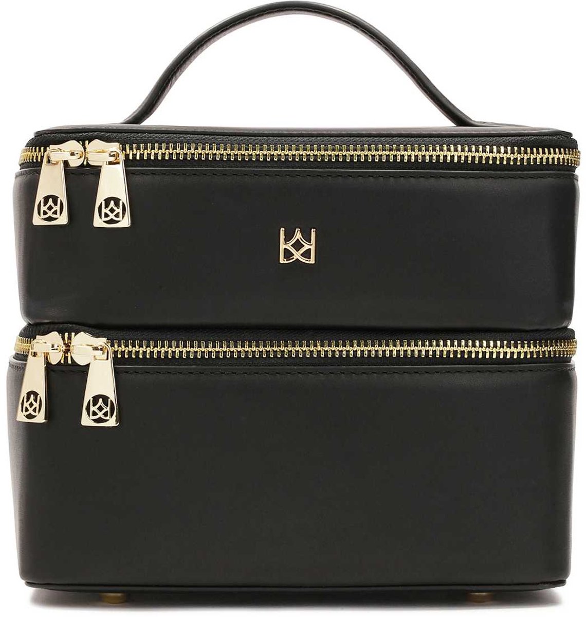 Two-compartment cosmetic bag in the form of a trunk