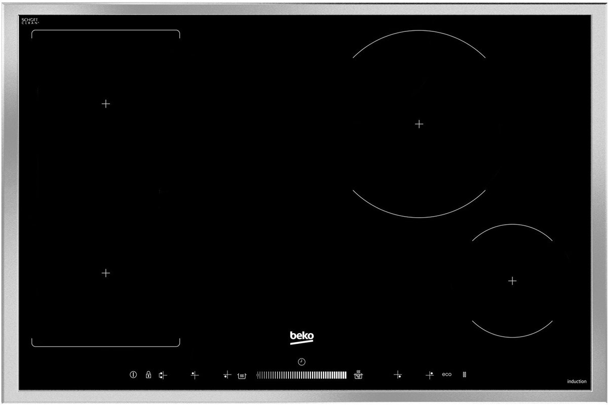 Beko HII 84500 FHTX Elektrische kookplaat, inductie, 77 cm, Flex-inductiekookplaat, 80 cm, roestvrij staal
