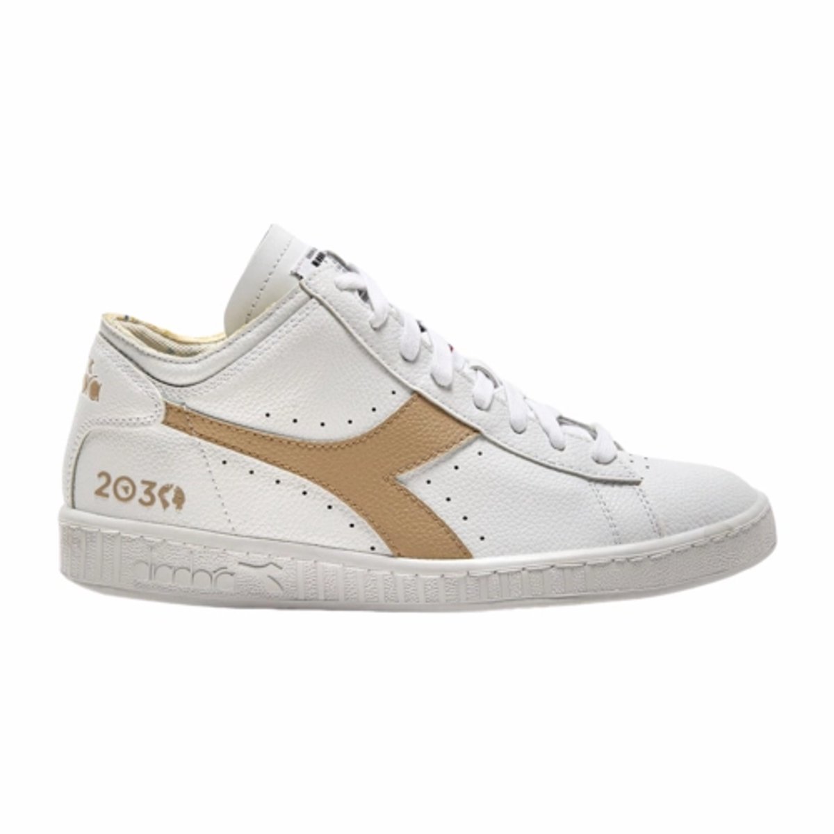 Diadora Women Game Row Cut 2030 White Wood Ash