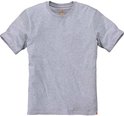 Een effen lichtgrijze Carhartt t-shirt met ronde hals en korte mouwen.