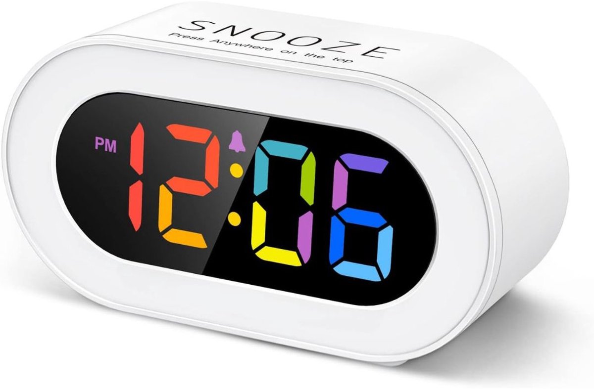 ApexArte® Slaaptrainer Kinderen - Kinderwekker - Slaapwekker - Digitale wekker - Wit