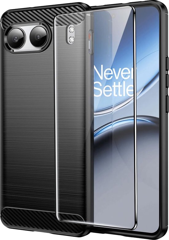 Exobox Convient pour OnePlus Nord 4 - Coque arrière + Protecteur d'écran - Zwart