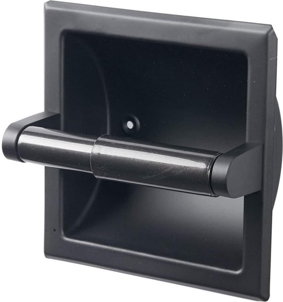Vacuum-Loc® Toiletrolhouder Quadro, roestvrijstalen wandhouder voor het opbergen van toiletpapier, bevestigen zonder boren, zwart