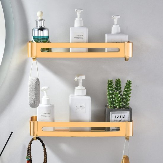 Doucherek Hang ODesign Over-de-deur Douche Caddy Organizer - 3 Lagen Met 4 Haken En Zuignappen - Zwart Opbergrek Voor Badkamer Zwarte Badkamer Caddy