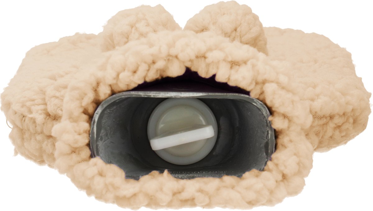 Kruik met Teddy Hoes 29x17x4 cm - Warmwaterkruik - Warmtekruik - Warmte Kussen - Beige - Deluxa – foto 3