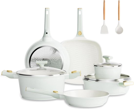 Gotham Steel 15 stuks keramische kookgerei set, keramische potten