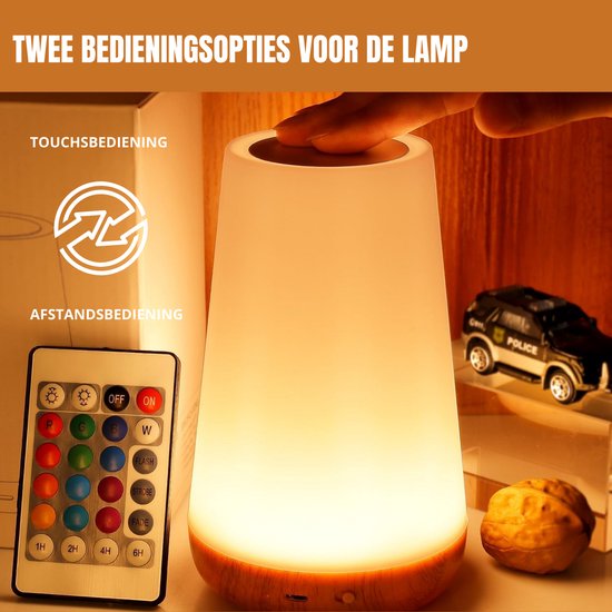 2 stuks - Nachtlampje Volwassenen - Tafellamp slaapkamer - USB oplaadbaar Nachtlampje Kinderen - Leeslamp - Wake-up Light - Sfeerlamp - LED verlichting - Bedlamp voor Baby, Kinderen & Volwassenen - Leeslampje Volwassenen