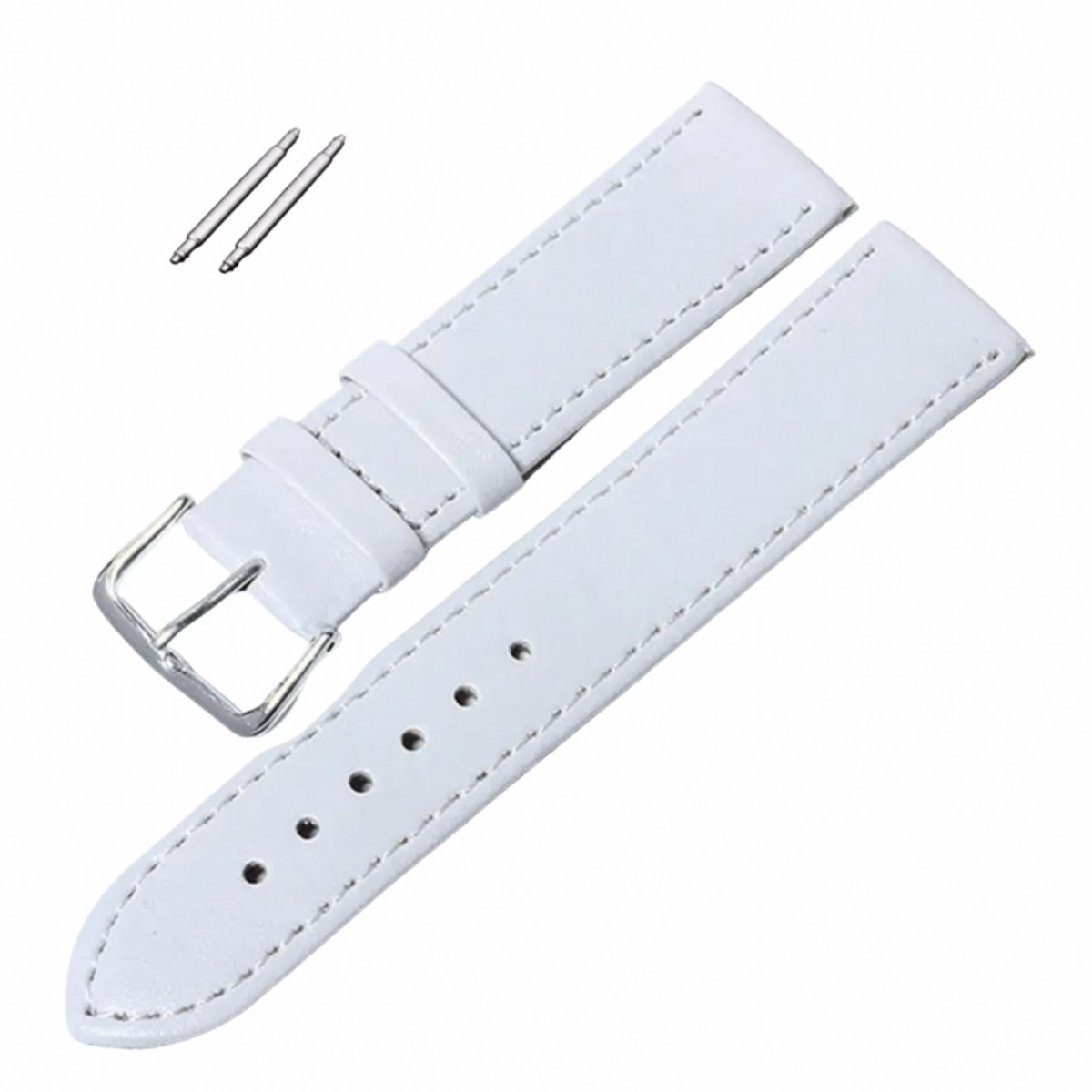 Horlogeband-12 mm-Wit-Leer - Charme Bijoux