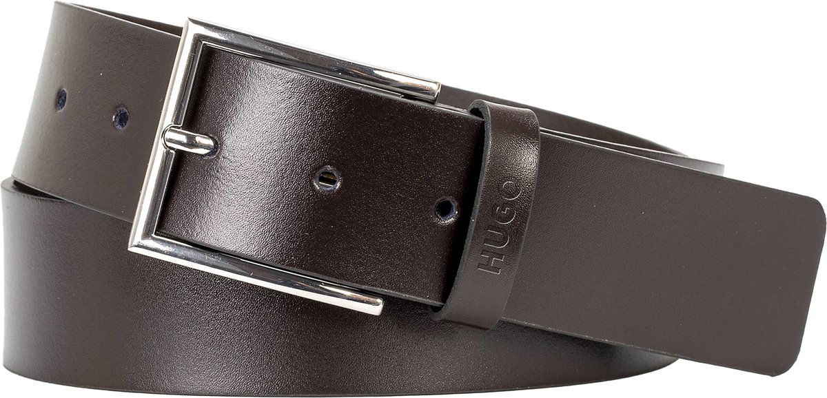 HUGO leren heren riem - donkerbruin