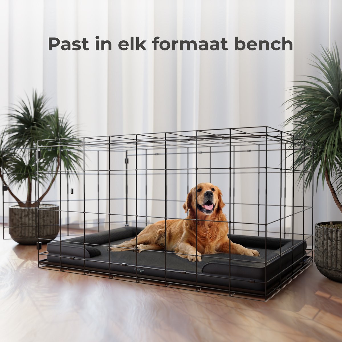 CozySense® Orthopedische Hondenmand 100x70 cm - Maat XL - Waterdicht Hondenbed met Wasbare Hoes - Geschikt Als Benchkussen - Zwart – foto 7