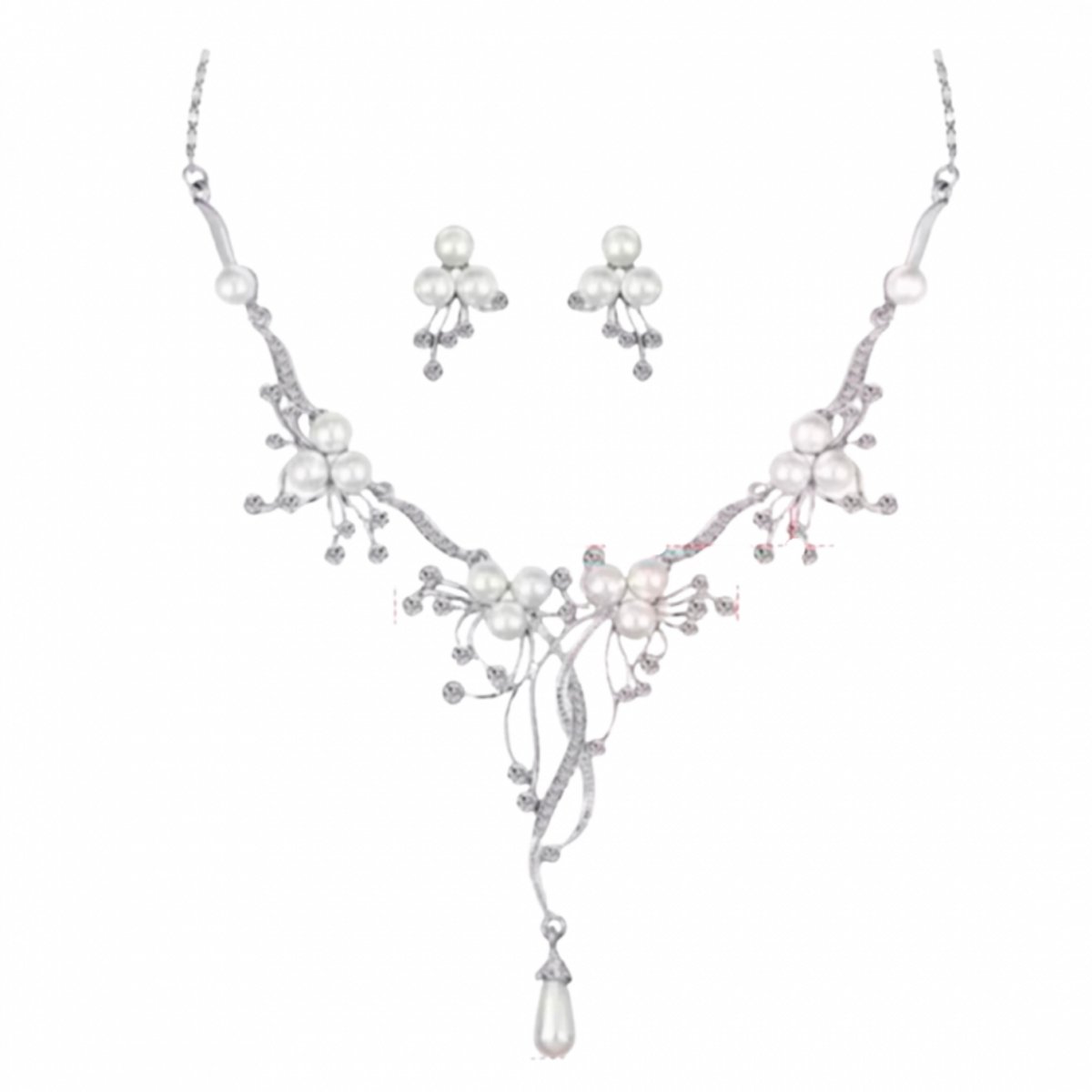 Bruid- Ketting- Oorbellen- Evelien - Trouwen-Charme Bijoux