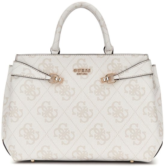 GUESS Sac à main Sac à épaule bandoulière Lorelei Girlfriend Satchel Bone Logo Écru