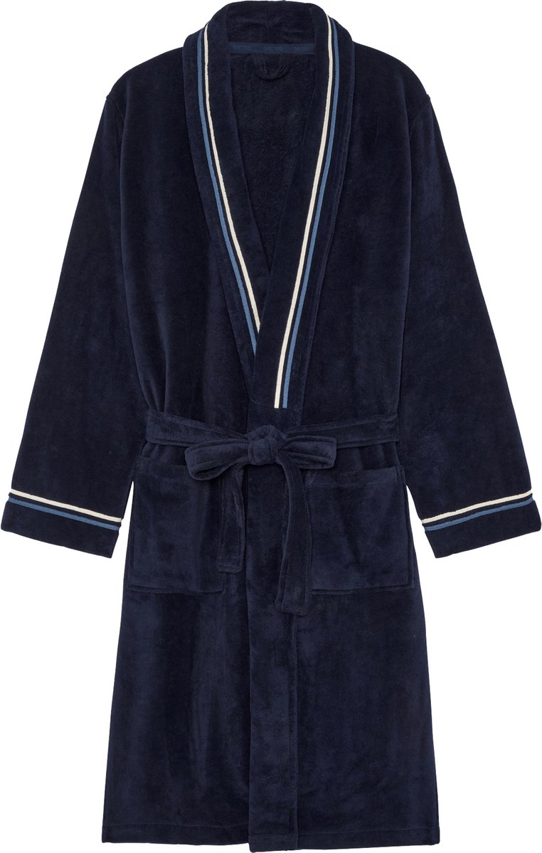 HOM Transat bathrobe - heren badjas - donkerblauw
