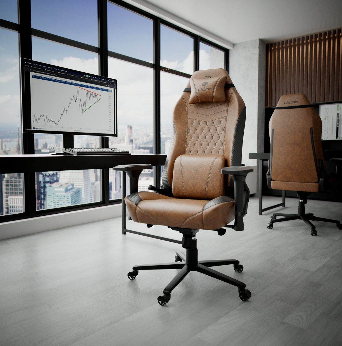 HICON Gamestoel Apex Renegade Bruin Ergonomisch - afbeelding 2