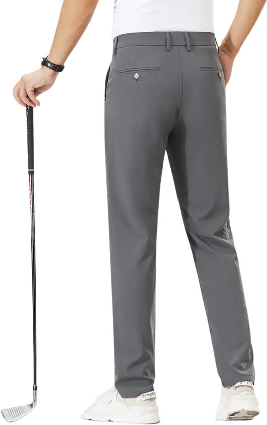Livano Golfbroek Heren - Golfkleding - Golfen - Golf Accessoires - Nette Pantalon - Donkergrijs XL - Maat 52 van Livano — afbeelding 2