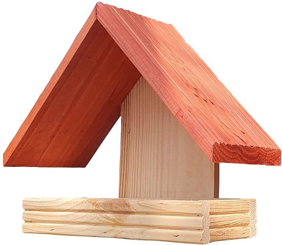 Relaxdays Mangeoire pour oiseaux, en bois, à suspendre, H x L x P : 22 x 26 x 22 cm, jardin