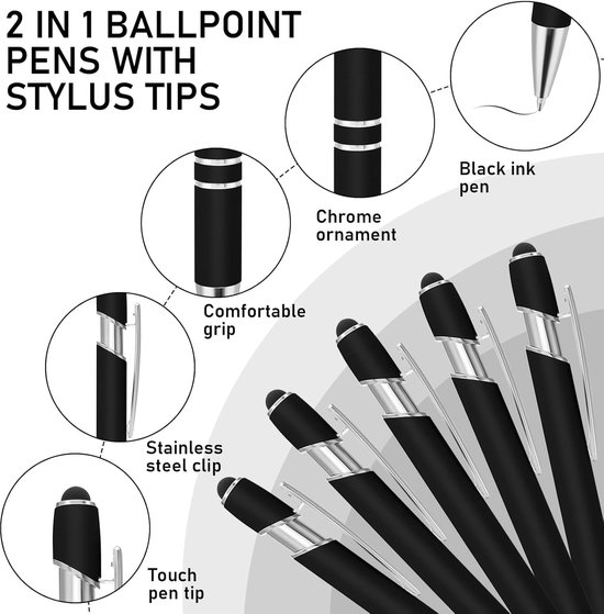 Stylus Pen voor tablet en smartphone - 12 Stuks - Styluspen - Tablet pen - Touch Pen - Voorzien van clip - Tekentablet van Sydey — afbeelding 4