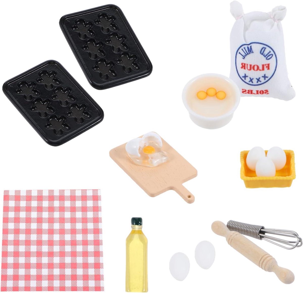 13-delige Miniature Gnomes Baking Set voor 1/12 Kitchen Dollhouse Accessories