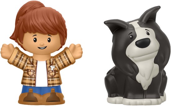 Fisher-Price Little People Tractor - Muzikaal Duwvoertuig met Aanhanger en 2 Figuren van Merkloos — afbeelding 3