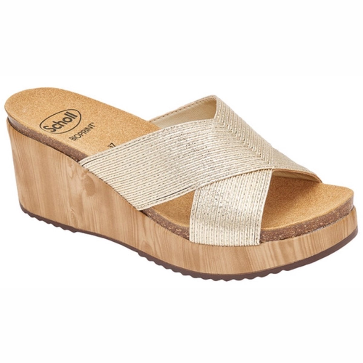 Scholl Slipper Women Sabaudia Cross Platinum