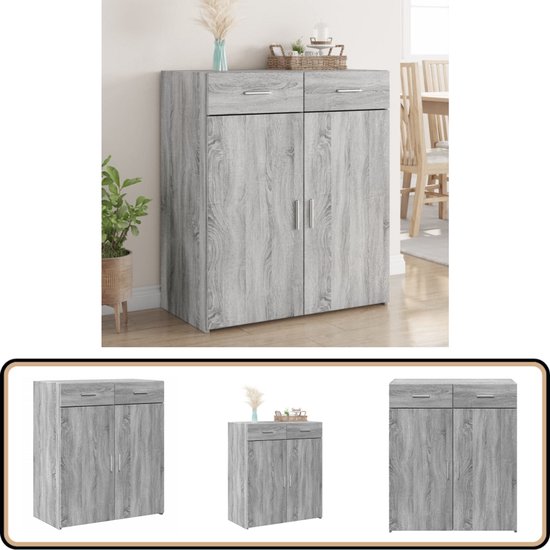 vidaXL Dressoir 50x42,5x93 cm bewerkt hout bruin eikenkleur, kast, opbergkast, bijzetkast, wandkast, houten kast, opslagkast, kasten, wandkasten